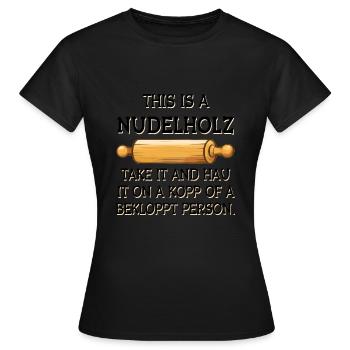 Ceci est un rouleau à pâtisserie - T-shirt Femme - noir - Devant - AI Model Female 172 dark (172cm)