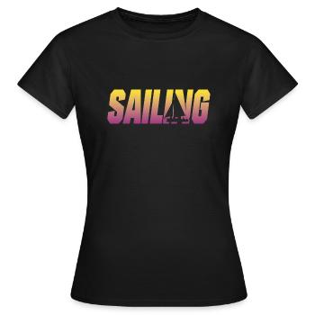 segeln - Frauen T-Shirt - Schwarz - Vorne - AI Model Female 172 dark (172cm)
