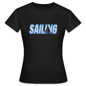 Seglen Segler Segelschiff - Frauen T-Shirt - Schwarz - Vorne - AI Model Female 172 dark (172cm)