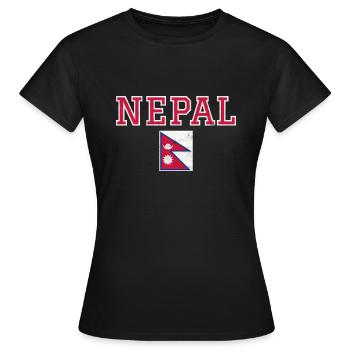 Nepal - Frauen T-Shirt - Schwarz - Vorne - AI Model Female 172 dark (172cm)