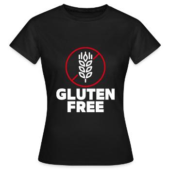 Sans gluten - Maladie cœliaque Sans gluten - T-shirt Femme - noir - Devant - AI Model Female 172 dark (172cm)