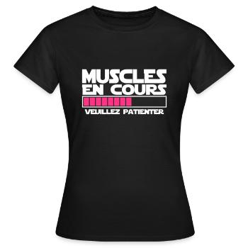 Muscles en cours nouveau - T-shirt Femme - noir - Devant - AI Model Female 172 dark (172cm)