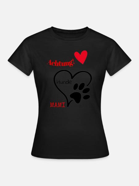 Atencion perros mami - Dame-T-shirt - sort