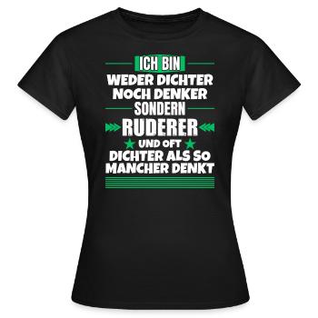 Poète ou penseur, mais rameurNi poète ni poète - T-shirt Femme - noir - Devant - AI Model Female 172 dark (172cm)