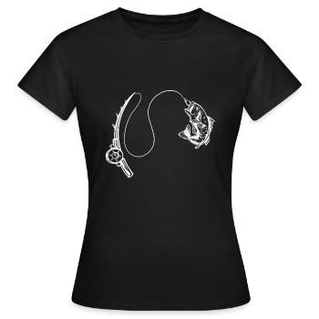 Angeln - Frauen T-Shirt - Schwarz - Vorne - AI Model Female 172 dark (172cm)