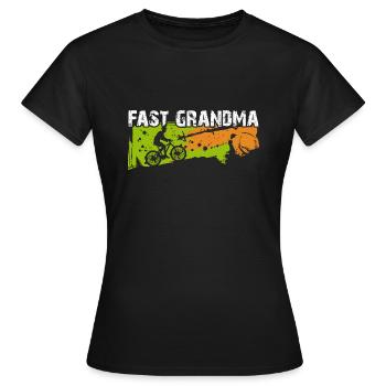 Fast granny on the bike - Women's T-Shirt - black - Front - AI Model Female 172 dark (172cm)