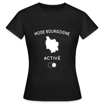 Mode Bourgogne activé - T-shirt Femme - noir - Devant - AI Model Female 172 dark (172cm)
