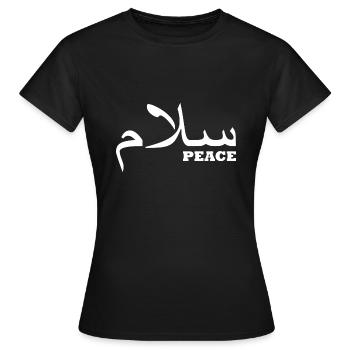 Frieden auf arabisch - Frauen T-Shirt - Schwarz - Vorne - AI Model Female 172 dark (172cm)