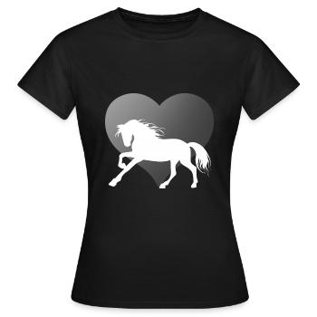 Pferde und Reiten. Reitmode für Pferdefreunde - Frauen T-Shirt - Schwarz - Vorne - AI Model Female 172 dark (172cm)