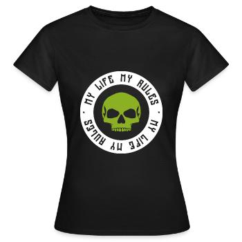 Crâne hors-la-loi - T-shirt Femme - noir - Devant - AI Model Female 172 dark (172cm)