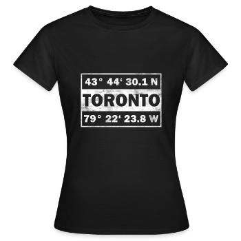 Toronto coordonne la Ville Canada Toronto - T-shirt Femme - noir - Devant - AI Model Female 172 dark (172cm)