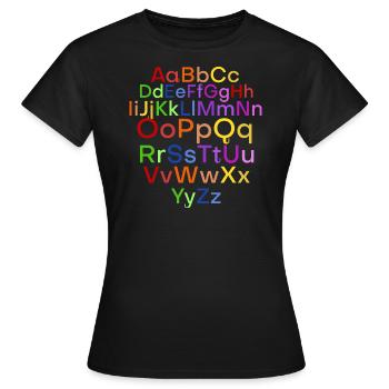 alphabet - T-shirt Femme - noir - Devant - AI Model Female 172 dark (172cm)