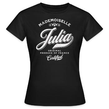 Mademoiselle Julia - T-shirt Femme - noir - Devant - AI Model Female 172 dark (172cm)