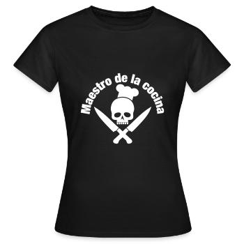 maestro de la cocina / skull / cook - Frauen T-Shirt - Schwarz - Vorne - AI Model Female 172 dark (172cm)