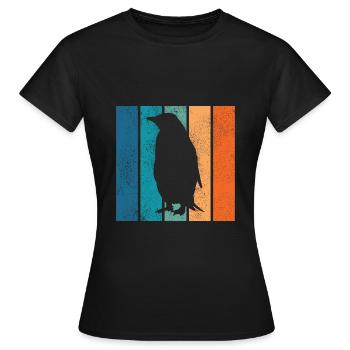 Penguin Penguins Animal Ice Pôle Sud Retro Gift - T-shirt Femme - noir - Devant - AI Model Female 172 dark (172cm)