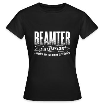 Beamte Beamter Arbeit - Frauen T-Shirt - Schwarz - Vorne - AI Model Female 172 dark (172cm)