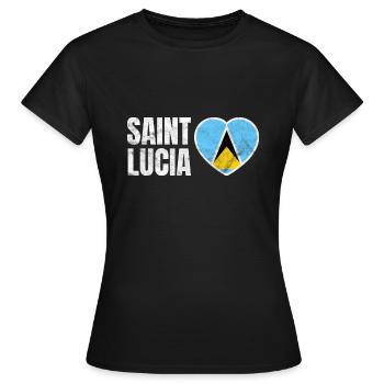 Sainte-Lucie - T-shirt Femme - noir - Devant - AI Model Female 172 dark (172cm)
