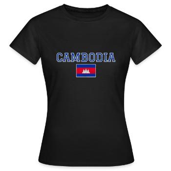 Cambodge - T-shirt Femme - noir - Devant - AI Model Female 172 dark (172cm)