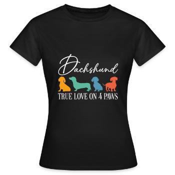 Dackel wahre Liebe auf vier Pfoten - Frauen T-Shirt - Schwarz - Vorne - AI Model Female 172 dark (172cm)