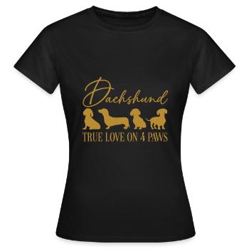 Dackel wahre Liebe auf vier Pfoten - Frauen T-Shirt - Schwarz - Vorne - AI Model Female 172 dark (172cm)