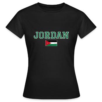 Jordanien - Frauen T-Shirt - Schwarz - Vorne - AI Model Female 172 dark (172cm)