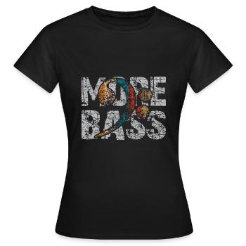 Más Bass Please Clave de Fa para Bajistas - Camiseta mujer - negro - delante - AI Model Female 172 dark (172cm)