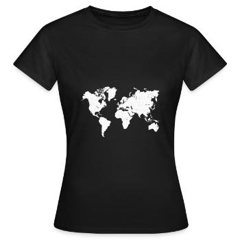 Carte du monde blanc vacances protection du climat protection de l'environnement - T-shirt Femme - noir - Devant - AI Model Female 172 dark (172cm)