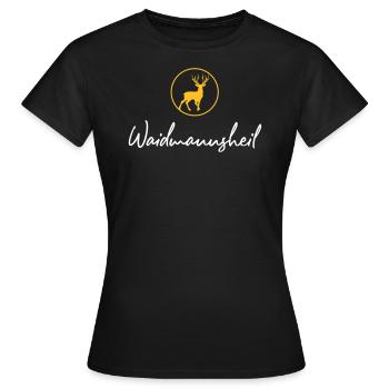 Waidmannsheil, ihr Jäger! Jäger Shirt Jaeger Shirt - Frauen T-Shirt - Schwarz - Vorne - AI Model Female 172 dark (172cm)