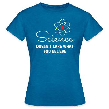 Science - Frauen T-Shirt - Antikblaues Saphir meliert - Vorne - AI Model Female 172 dark (172cm)