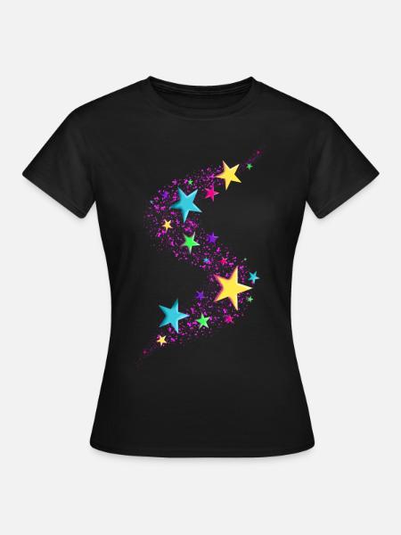 Star - Colors - Frauen T-Shirt - Schwarz