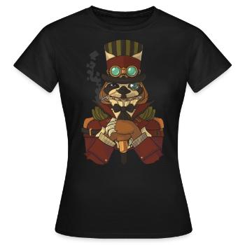Steampunk Sloth - Women's T-Shirt - black - Front - AI Model Female 172 dark (172cm)