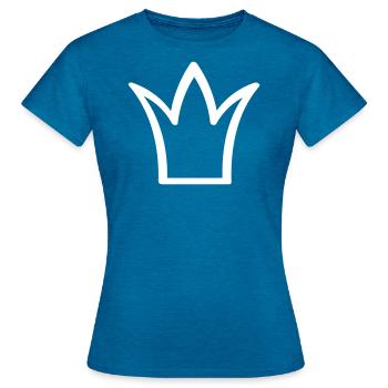 Krone Icon - Frauen T-Shirt - Antikblaues Saphir meliert - Vorne - AI Model Female 172 dark (172cm)
