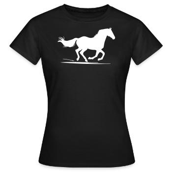 Cheval au galop - T-shirt Femme - noir - Devant - AI Model Female 172 dark (172cm)