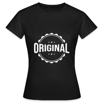 Original Emblem - Frauen T-Shirt - Schwarz - Vorne - AI Model Female 172 dark (172cm)