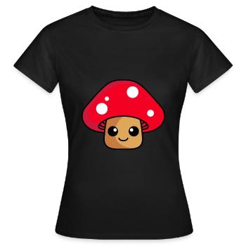 Mushroom Comic - Women's T-Shirt - black - Front - AI Model Female 172 dark (172cm)
