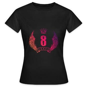 8 Couronne numérique - T-shirt Femme - noir - Devant - AI Model Female 172 dark (172cm)