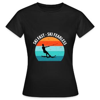 Ski nautique, ski nautique, skieurs nautiques - T-shirt Femme - noir - Devant - AI Model Female 172 dark (172cm)