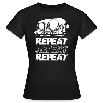 Montagnes russes Répéter Répéter Répéter - T-shirt Femme - noir - Devant - AI Model Female 172 dark (172cm)