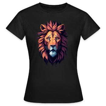Lion illustration - Women's T-Shirt - black - Front - AI Model Female 172 dark (172cm)