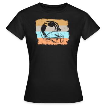 Football Helm Vintage Retro Design - Frauen T-Shirt - Schwarz - Vorne - AI Model Female 172 dark (172cm)