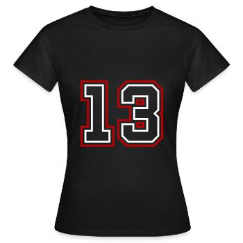 13 Numéro de numéro - T-shirt Femme - noir - Devant - AI Model Female 172 dark (172cm)