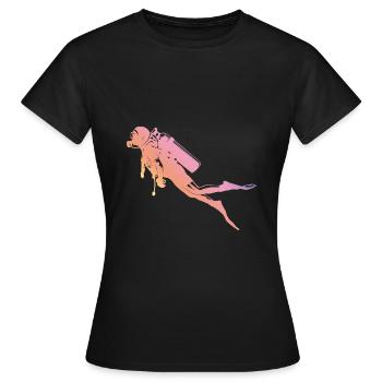 Tauchen Silhouette - Frauen T-Shirt - Schwarz - Vorne - AI Model Female 172 dark (172cm)