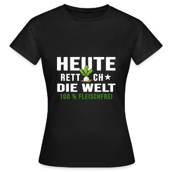 vegetarier bio vegetarisch veganlife fleischfrei - Frauen T-Shirt - Schwarz - Vorne - AI Model Female 172 dark (172cm)