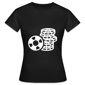 Icône de jeton de poker - T-shirt Femme - noir - Devant - AI Model Female 172 dark (172cm)