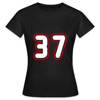 37 Numéro de numéro - T-shirt Femme - noir - Devant - AI Model Female 172 dark (172cm)