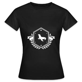 Seehund Wappen - Frauen T-Shirt - Schwarz - Vorne - AI Model Female 172 dark (172cm)