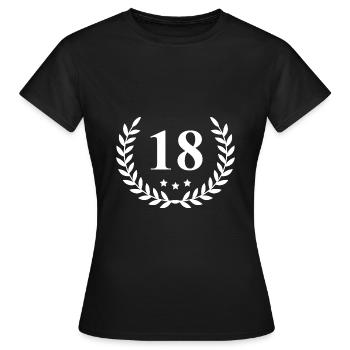 Couronne de 18 chiffres - T-shirt Femme - noir - Devant - AI Model Female 172 dark (172cm)