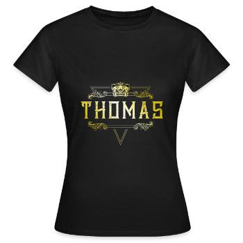 Thomas - Women's T-Shirt - black - Front - AI Model Female 172 dark (172cm)