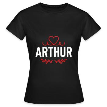 Arthur - Frauen T-Shirt - Schwarz - Vorne - AI Model Female 172 dark (172cm)