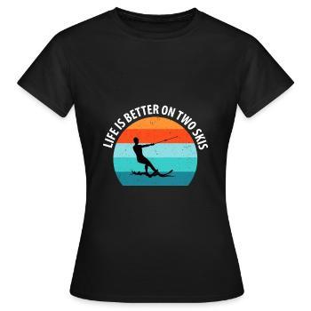 Ski nautique, ski nautique, skieurs nautiques - T-shirt Femme - noir - Devant - AI Model Female 172 dark (172cm)